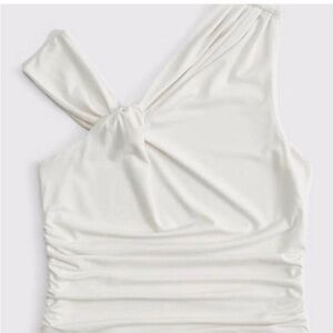 Abercrombie & Fitch Cream Ruched Blouse